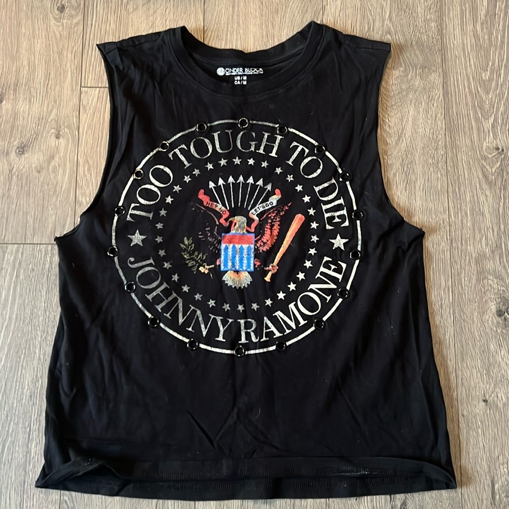Johnny Ramone graphic cut off tank